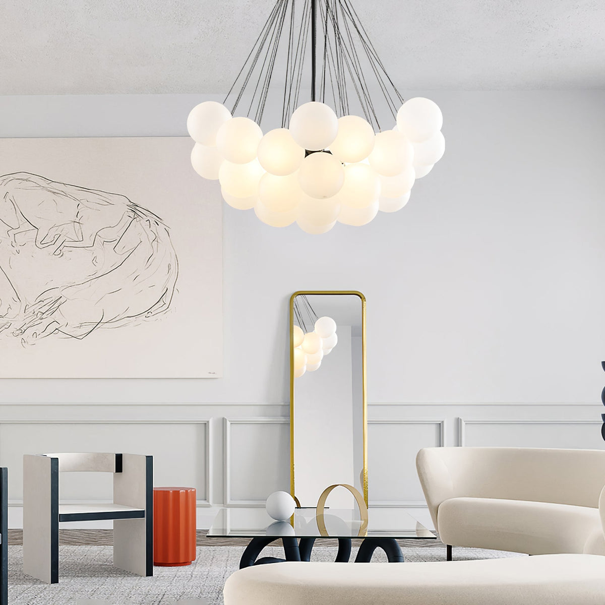 Bubble Pendant Light Multi-Globe Adjustable Ceiling Fixture Gold Black Chrome for Dining Room Living Room Foyer 19-73 Lights