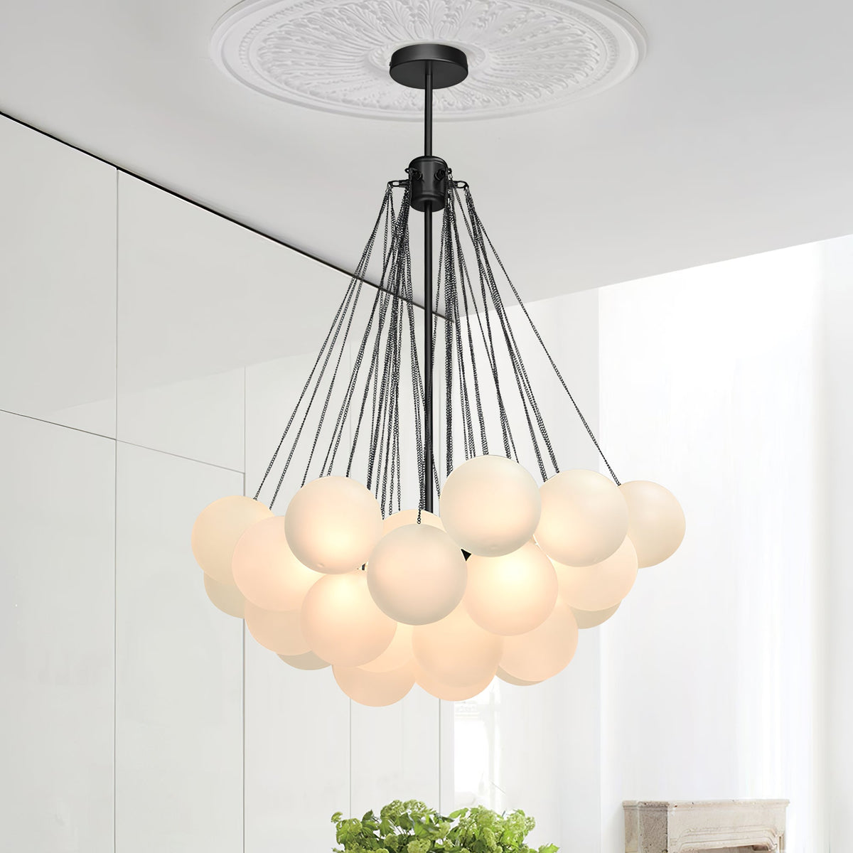 Bubble Pendant Light Multi-Globe Adjustable Ceiling Fixture Gold Black Chrome for Dining Room Living Room Foyer 19-73 Lights