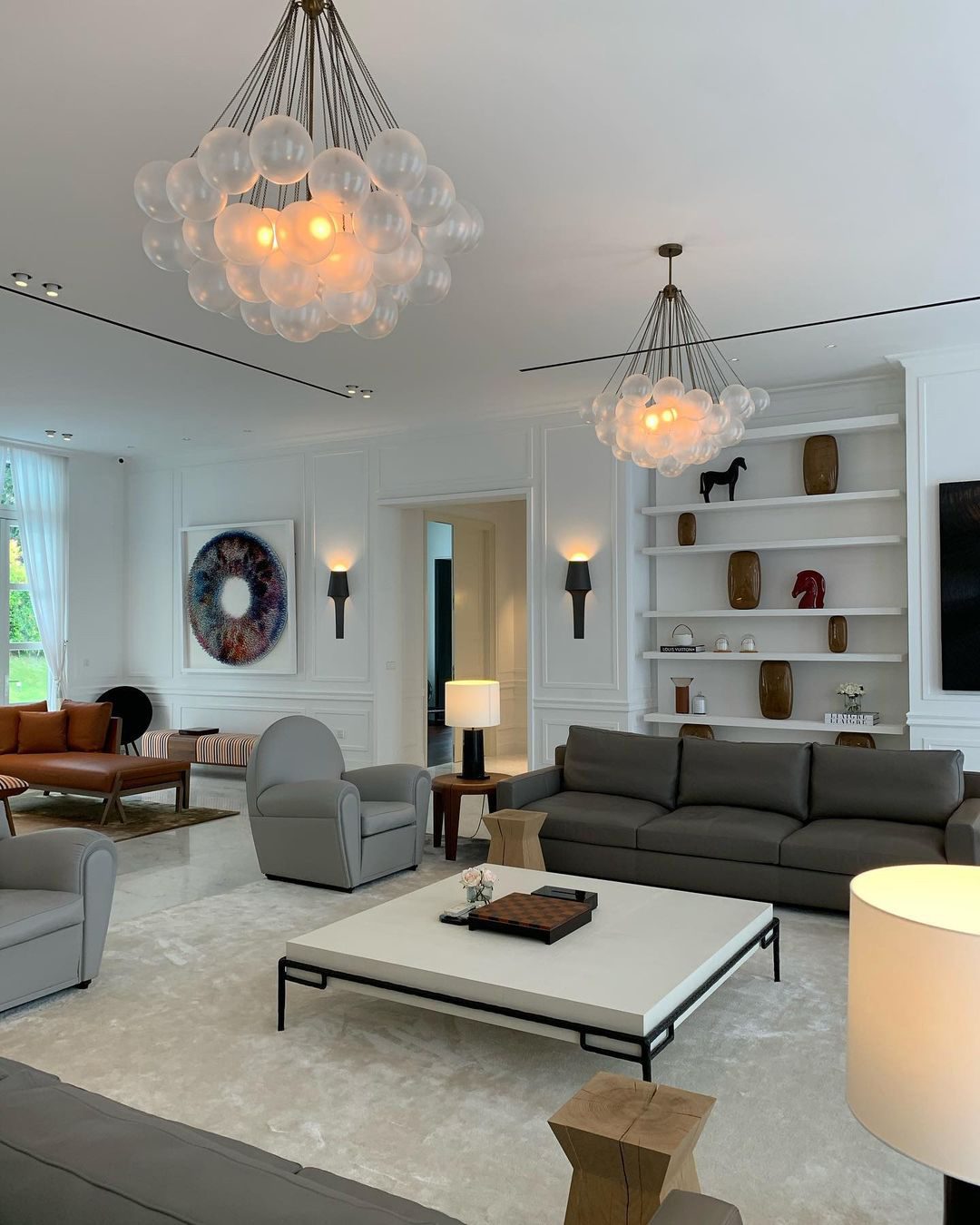 Bubble Pendant Light Multi-Globe Adjustable Ceiling Fixture Gold Black Chrome for Dining Room Living Room Foyer 19-73 Lights