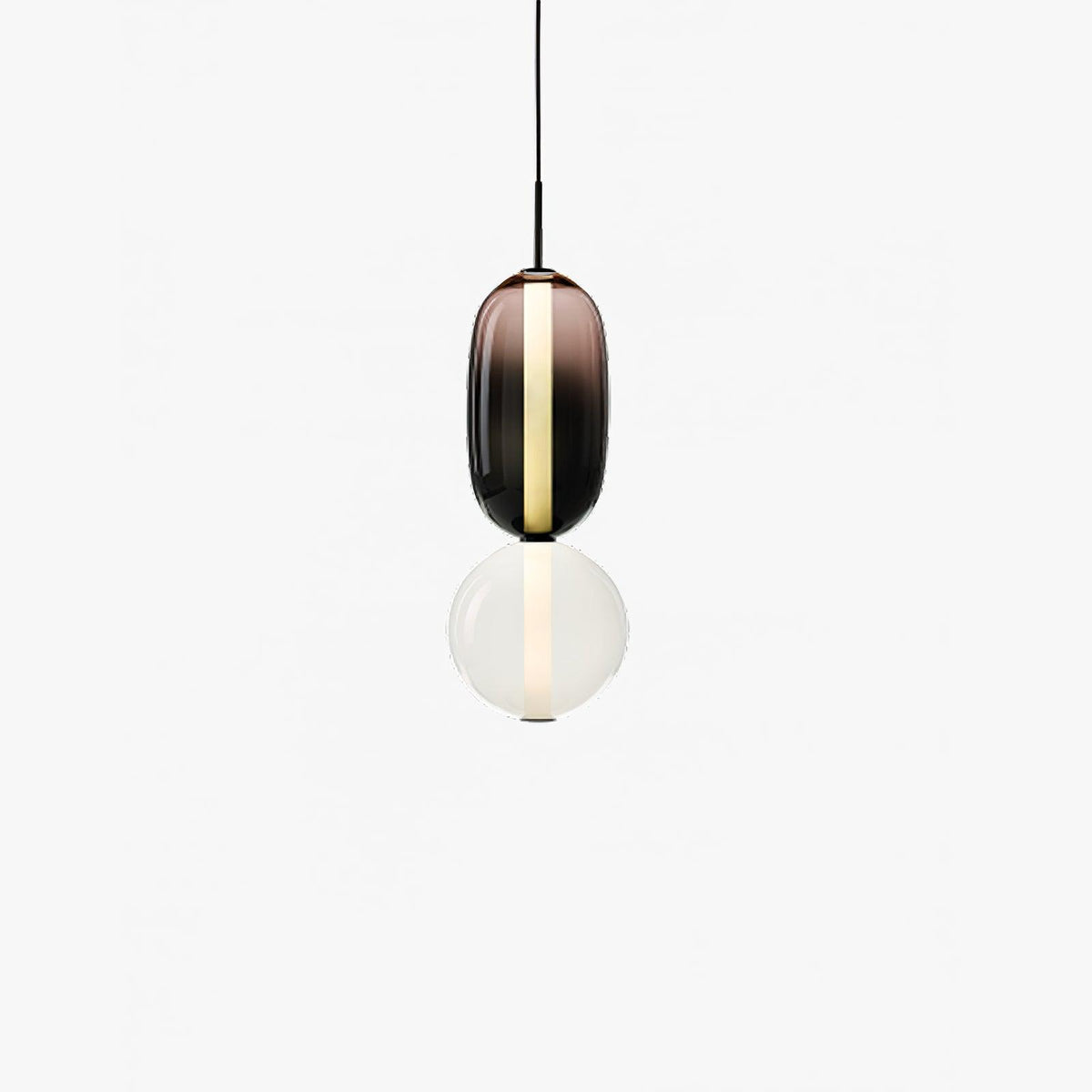 Handblown Glass Drop Pendant LED 7-inch Multi-Color Chandelier Dimmable Ceiling Light Adjustable for Kitchen Island Dining Table Living Room