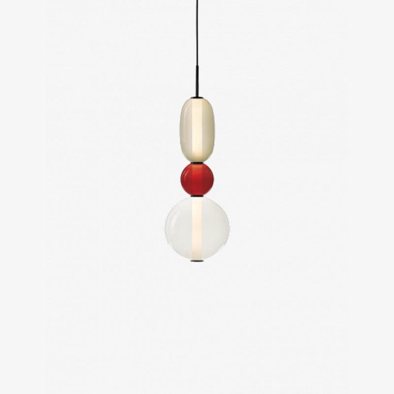 Handblown Glass Drop Pendant LED 7-inch Multi-Color Chandelier Dimmable Ceiling Light Adjustable for Kitchen Island Dining Table Living Room