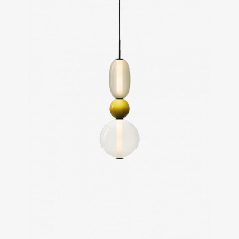Handblown Glass Drop Pendant LED 7-inch Multi-Color Chandelier Dimmable Ceiling Light Adjustable for Kitchen Island Dining Table Living Room