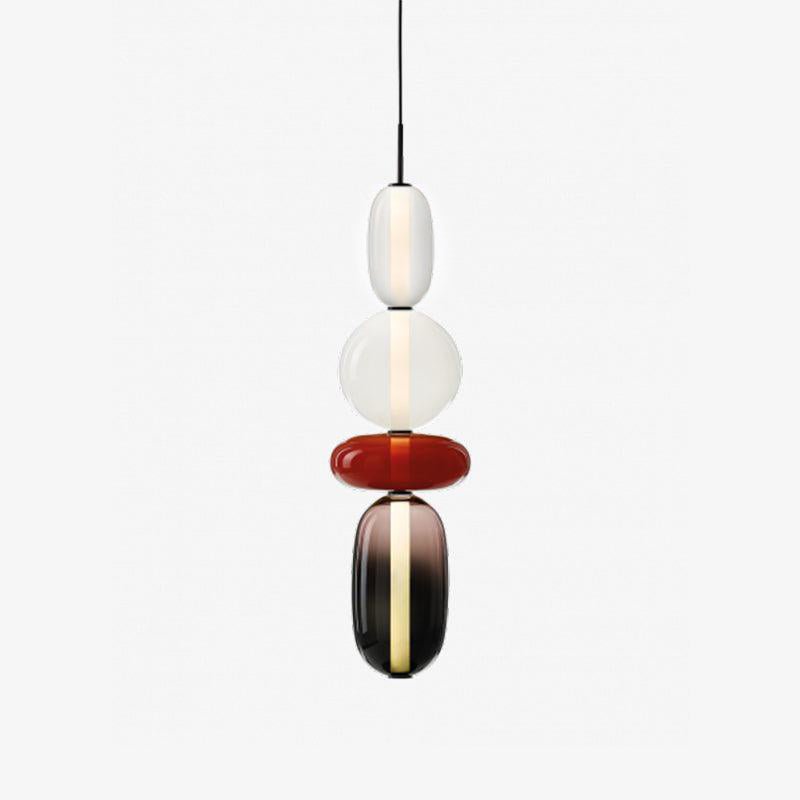 Multi-Jar LED Overhead Fixture 20 Inch Colorful Tinted Glass Drop Lights for Dining Kitchen Bedroom Modern Bohemian Accent Chandelier Adjust