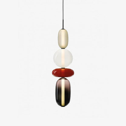 Multi-Jar LED Overhead Fixture 20 Inch Colorful Tinted Glass Drop Lights for Dining Kitchen Bedroom Modern Bohemian Accent Chandelier Adjust