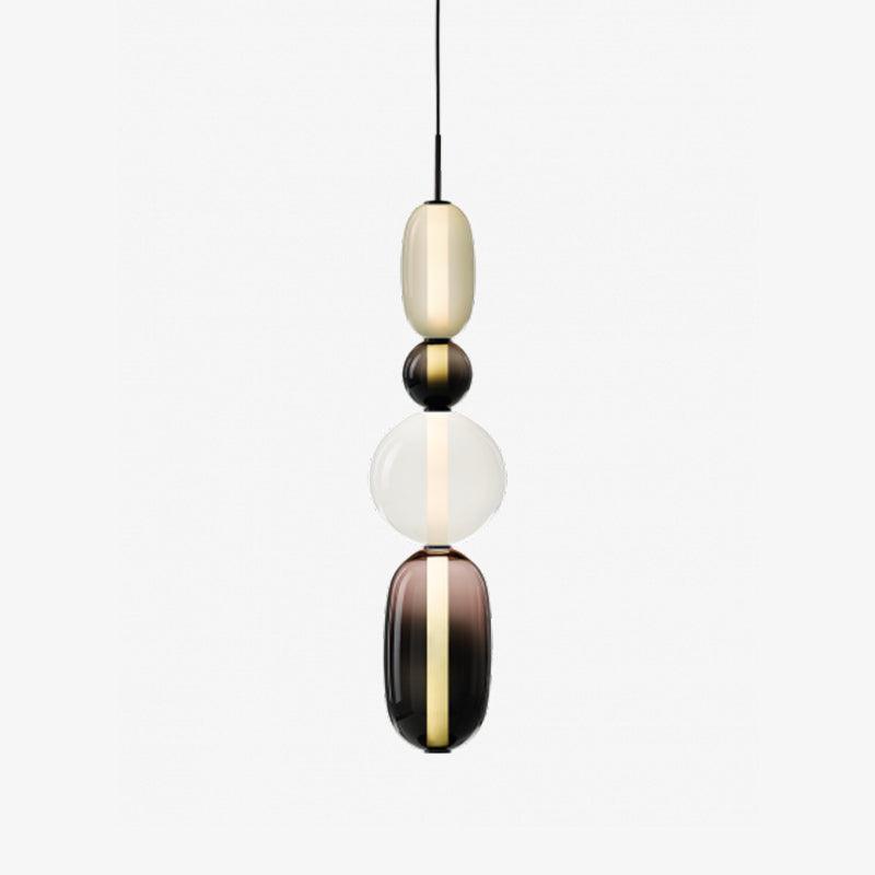 Multi-Jar LED Overhead Fixture 20 Inch Colorful Tinted Glass Drop Lights for Dining Kitchen Bedroom Modern Bohemian Accent Chandelier Adjust