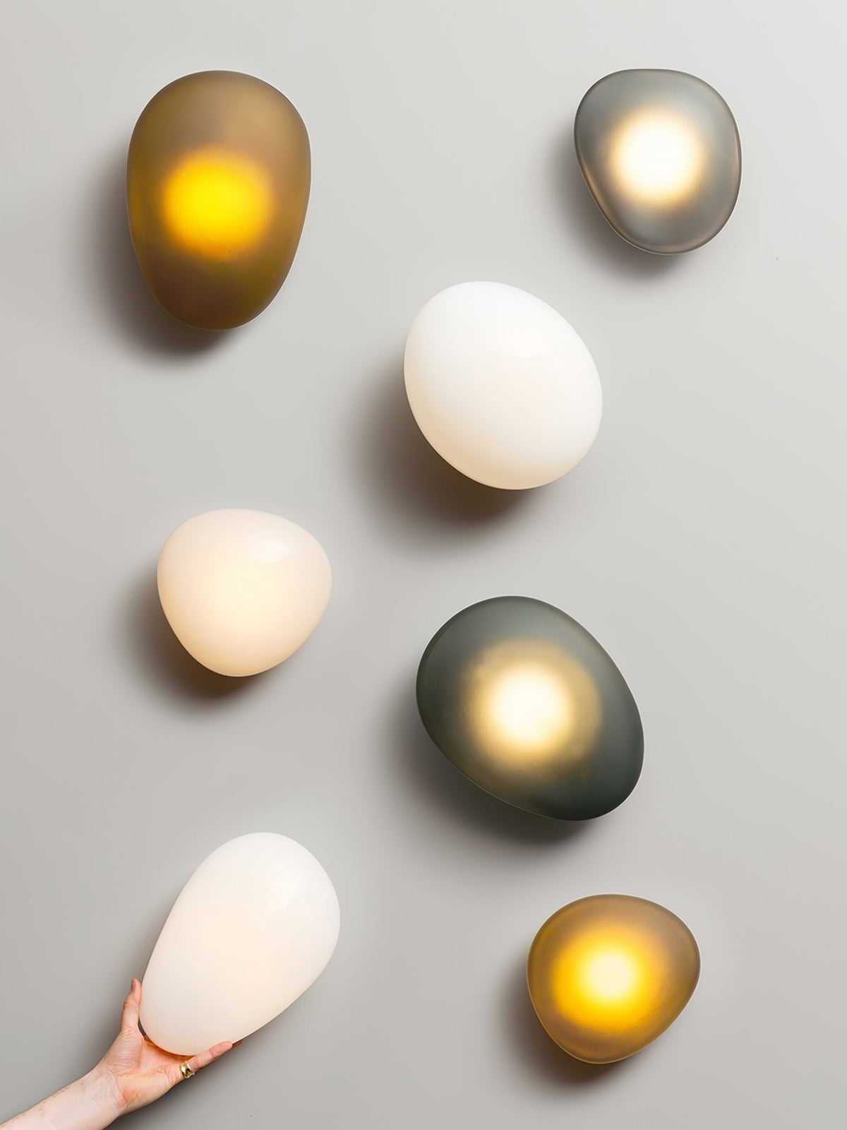 Organic Glass LED Sconce Light Fixture Wall or Ceiling Mount Modern Home Lighting Warm Neutral Cool White for Bedroom Living Room Hallway De