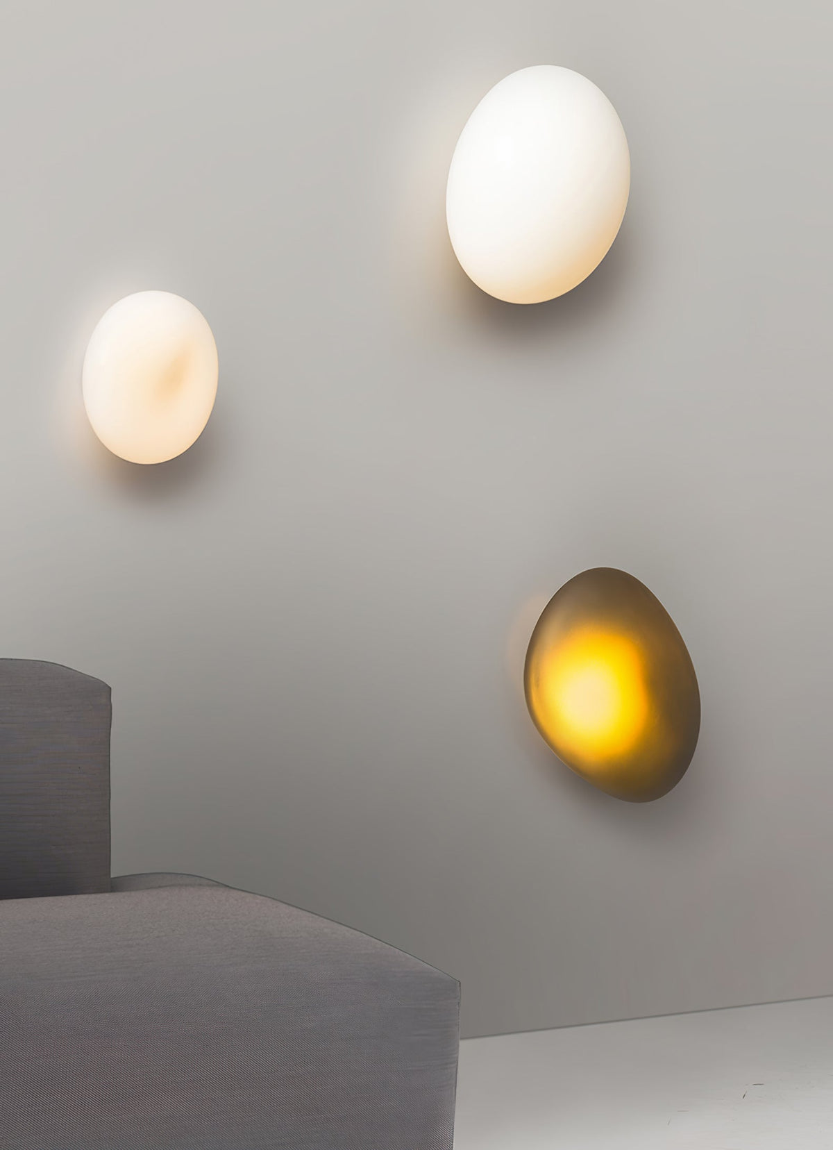 Organic Glass LED Sconce Light Fixture Wall or Ceiling Mount Modern Home Lighting Warm Neutral Cool White for Bedroom Living Room Hallway De