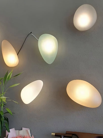Organic Glass LED Sconce Light Fixture Wall or Ceiling Mount Modern Home Lighting Warm Neutral Cool White for Bedroom Living Room Hallway De