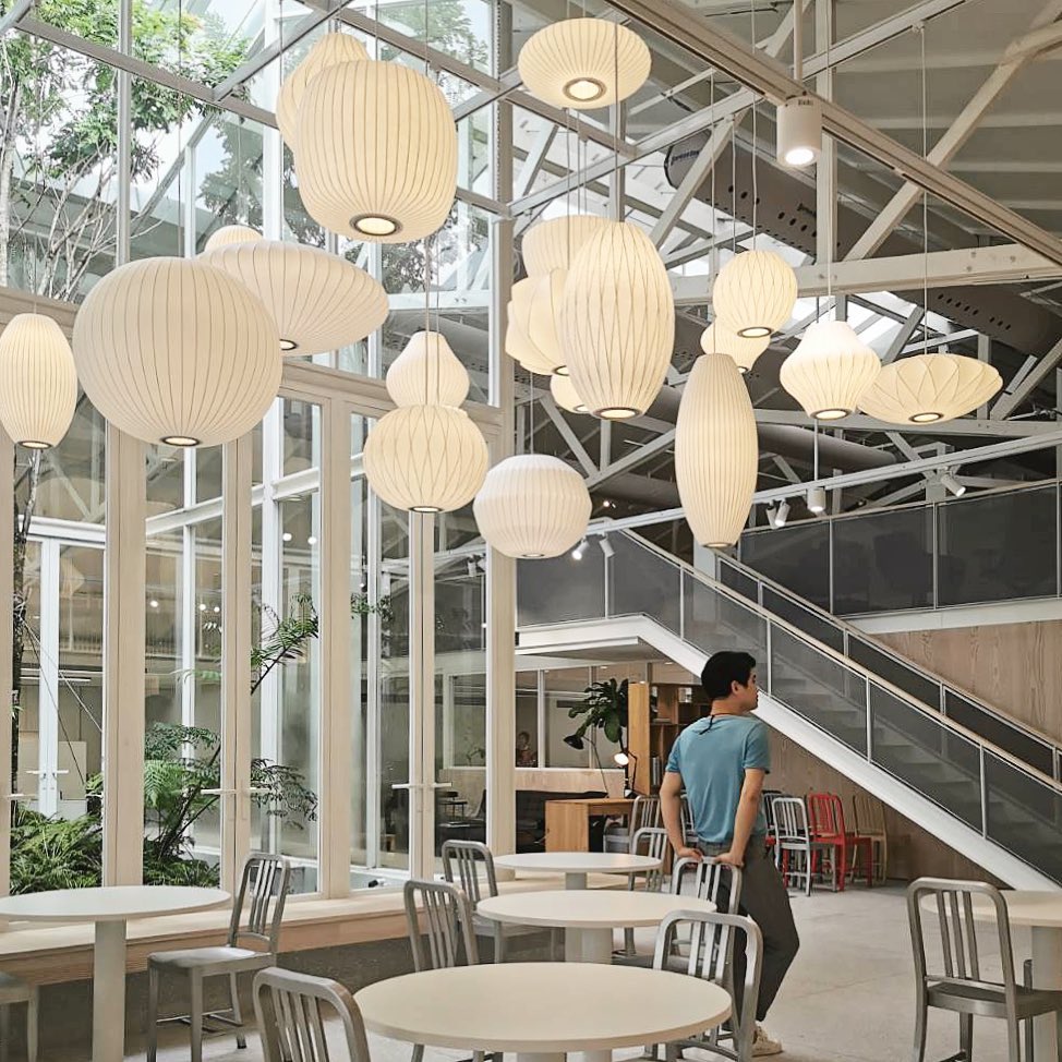 Steel Wire Silk Shade Ceiling Light 20 in White for Kitchen Island Dining Room Modern Pendant Lamp Hanging Fixture Adjustable Cord E26 Base