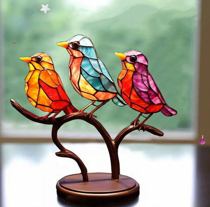 Vibrant Window Decoration | Nature-Inspired Bird Art with Sunlight Reflection | Cheerful Accent for Home Decor