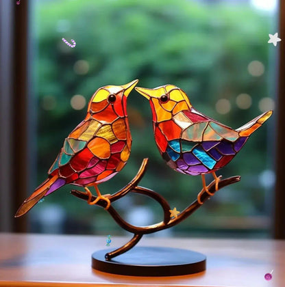Vibrant Window Decoration | Nature-Inspired Bird Art with Sunlight Reflection | Cheerful Accent for Home Decor