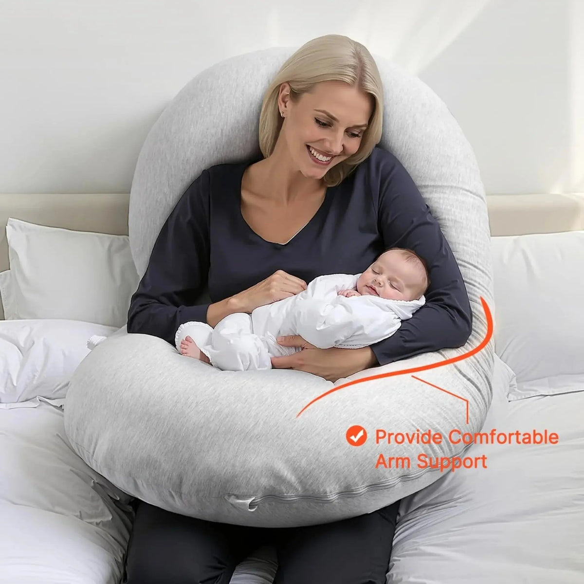 Ortekor C-Shaped Support Pillow | Soft Contoured Design for Full-Body Relaxation