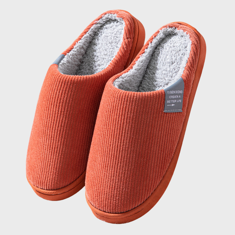Cozy Fleece-Lined House Slippers for Women & Men – Cushioned Memory Foam Indoor Shoes with Non-Slip Soles for Winter