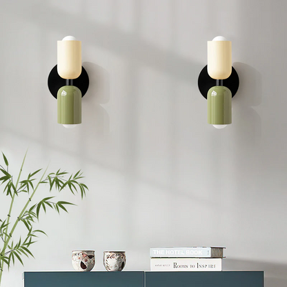 Glass Sconce Dual-Direction Fixture Green 4.7 in Contemporary Bedside Hallway Uplighter Downlighter for Home Apartment Lounge Passage Ambien