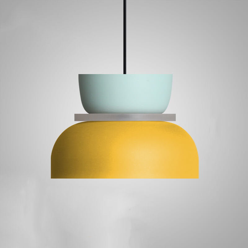 Adjustable Metal Hanging Lamp 12 inches Vibrant Two-Tone Finish Hardwired Ceiling Fixture for Bedroom Living Room Dining Area Contemporary O