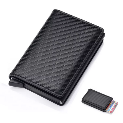 Slim Aluminum Wallet with RFID Protection & Money Clip for Cards and Cash