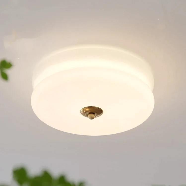 Lámpara LED de techo empotrada redonda con 3 temperaturas de color, de metal y vidrio, 5 pulgadas de altura, para dormitorio, comedor y cocina, con interruptor Kelvin ajustable
