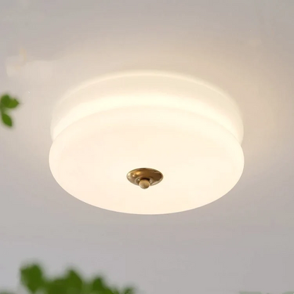 Lámpara LED de techo empotrada redonda con 3 temperaturas de color, de metal y vidrio, 5 pulgadas de altura, para dormitorio, comedor y cocina, con interruptor Kelvin ajustable
