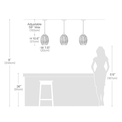 Spherical Hanging Pendant with Iridescent Multi-Hue Glass Shade for Dining Room Kitchen Island Bar Counter Breakfast Nook Entryway Hallway