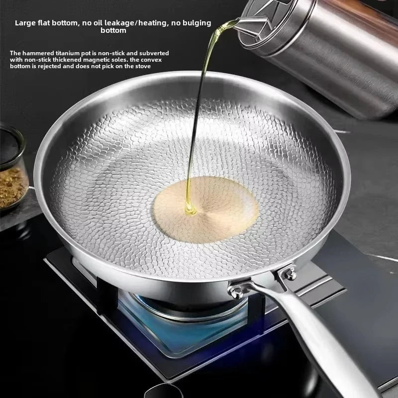 Professional Induction Skillet with Hand-Hammered Titanium Finish – 10-Inch Non-Stick Pan for Stovetop Cooking – Heat-Resistant Saute Pan fo