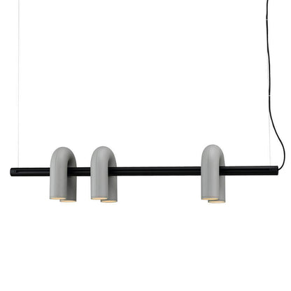 Contemporary Adjustable Multi-Head Ceiling Light Fixture with Rotating Arms for Dining Room Bedroom Living Space 40-Inch Modular Suspended L