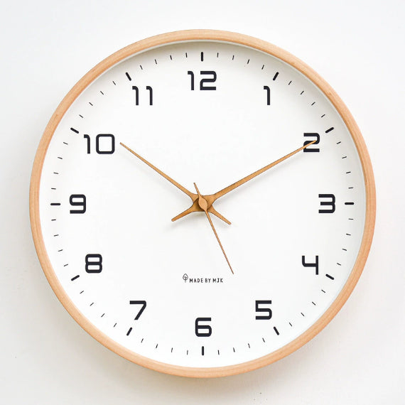 Wesley Modern Wall Clock - Wooden Silent Quartz Design