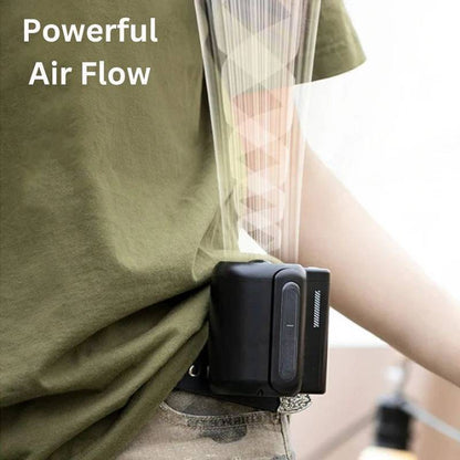 Ortekor Cooling Companion | Ventilador de cintura portátil con flujo de aire ajustable | Comodidad manos libres para estilos de vida activos