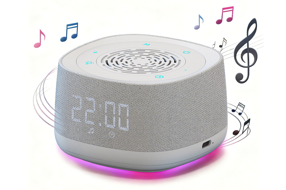 Calm Sleep | White Noise Machine for Sleep with Alarm Clock & Breathing Light | Multi-Function Device for Relaxation