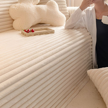 Protector de sofá VelvetRib - Microfibra de felpa, comodidad acolchada