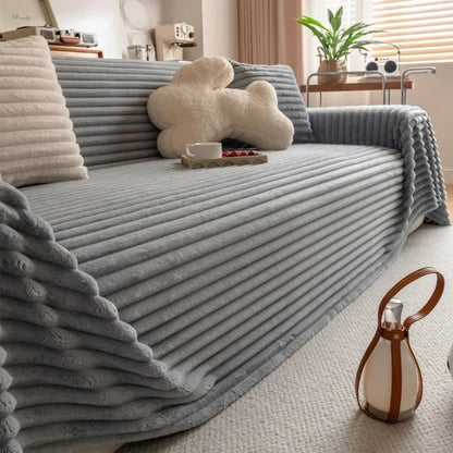 Protector de sofá VelvetRib - Microfibra de felpa, comodidad acolchada