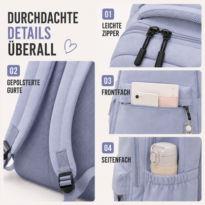 Mochila para uso diario con compartimento acolchado para portátil y múltiples bolsillos para la escuela, el trabajo y los viajes