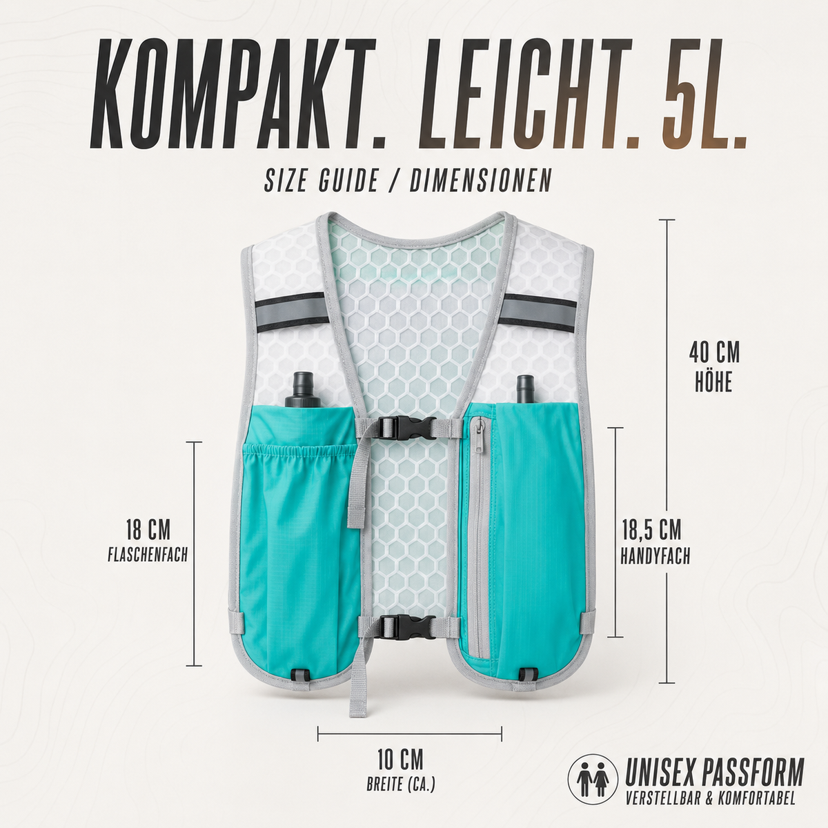 Running Hydration Vest 5L Lightweight Trail Pack with Multiple Pockets for Marathon Training