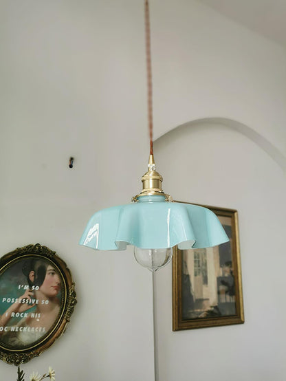 Hanging Ceiling Light Fixture Textured Dome Shade White Beige Pink Blue for Kitchen Island Dining Room Adjustable Height Indoor Pendant Lamp