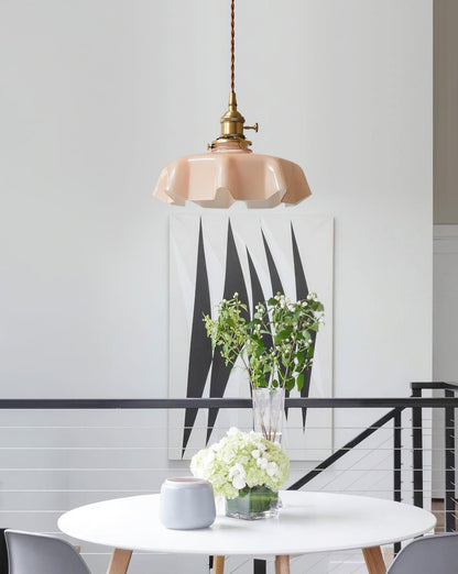 Hanging Ceiling Light Fixture Textured Dome Shade White Beige Pink Blue for Kitchen Island Dining Room Adjustable Height Indoor Pendant Lamp