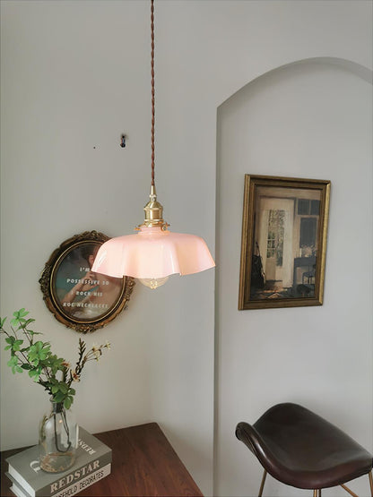 Hanging Ceiling Light Fixture Textured Dome Shade White Beige Pink Blue for Kitchen Island Dining Room Adjustable Height Indoor Pendant Lamp