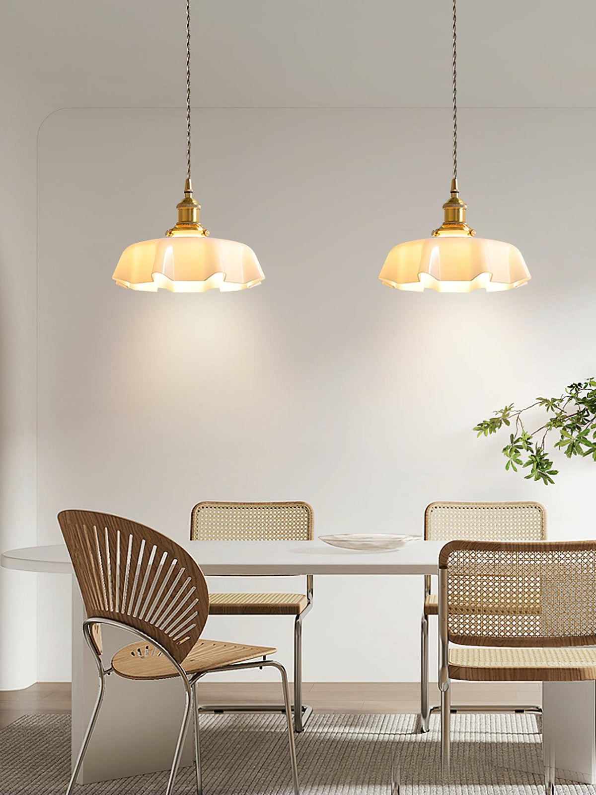 Hanging Ceiling Light Fixture Textured Dome Shade White Beige Pink Blue for Kitchen Island Dining Room Adjustable Height Indoor Pendant Lamp