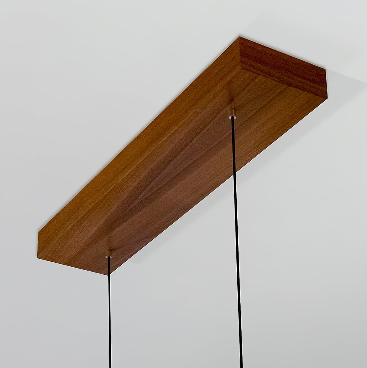 Modern Wave Pendant Light with Walnut-Finish Metal Frame & Dimmable LED for Dining Room Kitchen