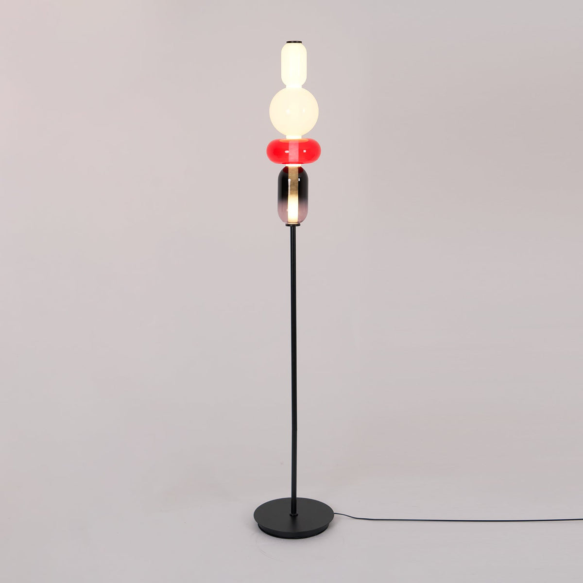 Tall Standing Lamp with Adjustable Color Temperature Metal & Glass Shade Modern Accent Lighting for Bedroom Living Room Reading Nook 51 in