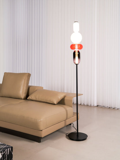 Tall Standing Lamp with Adjustable Color Temperature Metal & Glass Shade Modern Accent Lighting for Bedroom Living Room Reading Nook 51 in
