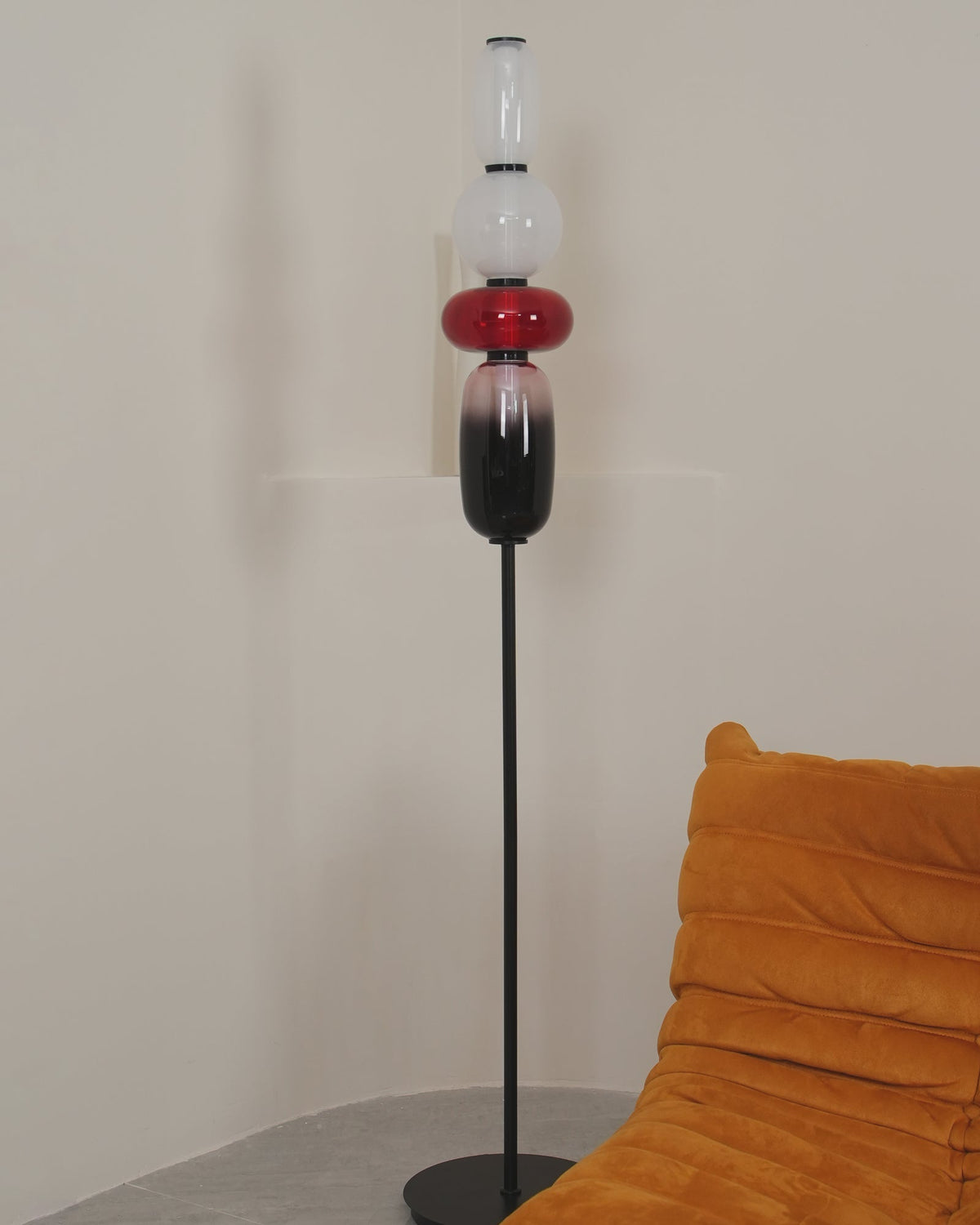 Tall Standing Lamp with Adjustable Color Temperature Metal & Glass Shade Modern Accent Lighting for Bedroom Living Room Reading Nook 51 in