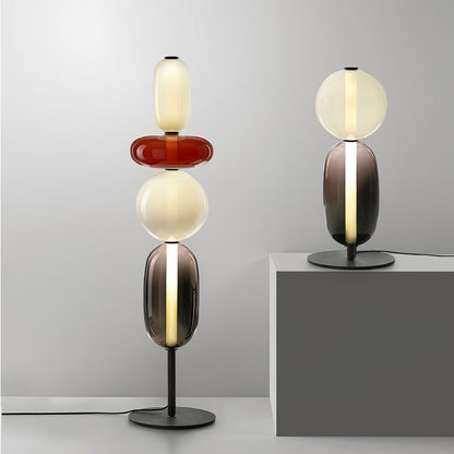 Tall Standing Lamp with Adjustable Color Temperature Metal & Glass Shade Modern Accent Lighting for Bedroom Living Room Reading Nook 51 in