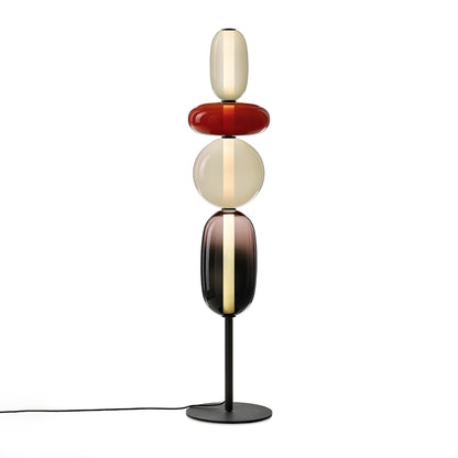 Tall Standing Lamp with Adjustable Color Temperature Metal & Glass Shade Modern Accent Lighting for Bedroom Living Room Reading Nook 51 in