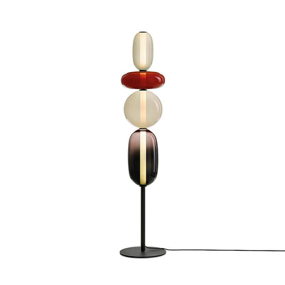 Tall Standing Lamp with Adjustable Color Temperature Metal & Glass Shade Modern Accent Lighting for Bedroom Living Room Reading Nook 51 in