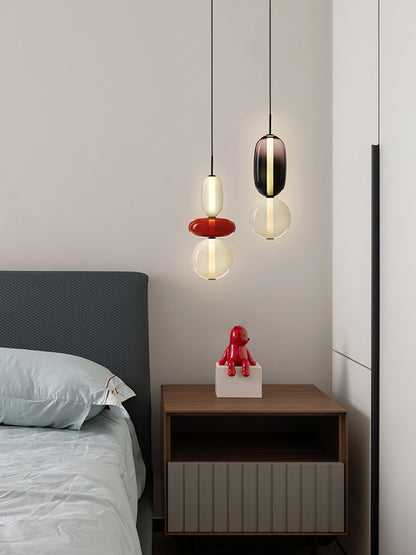 Multi-Jar LED Overhead Fixture 20 Inch Colorful Tinted Glass Drop Lights for Dining Kitchen Bedroom Modern Bohemian Accent Chandelier Adjust