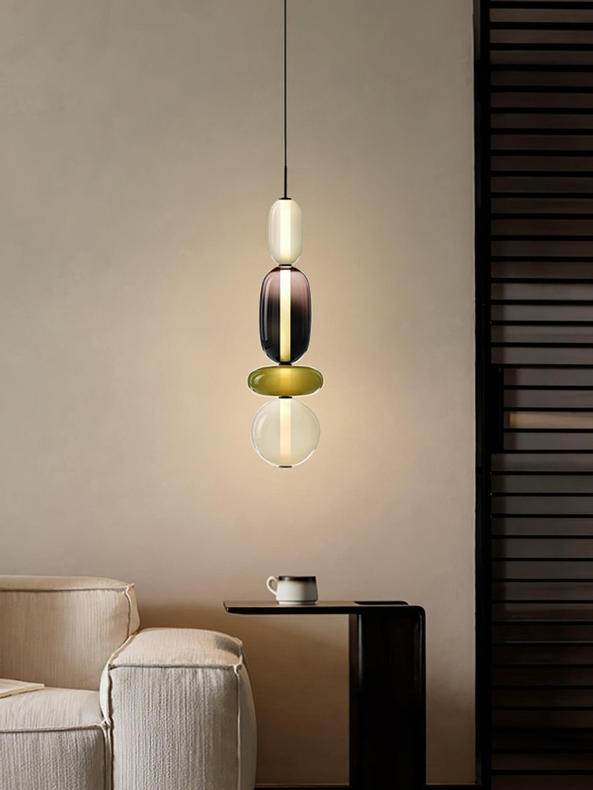 Multi-Jar LED Overhead Fixture 20 Inch Colorful Tinted Glass Drop Lights for Dining Kitchen Bedroom Modern Bohemian Accent Chandelier Adjust