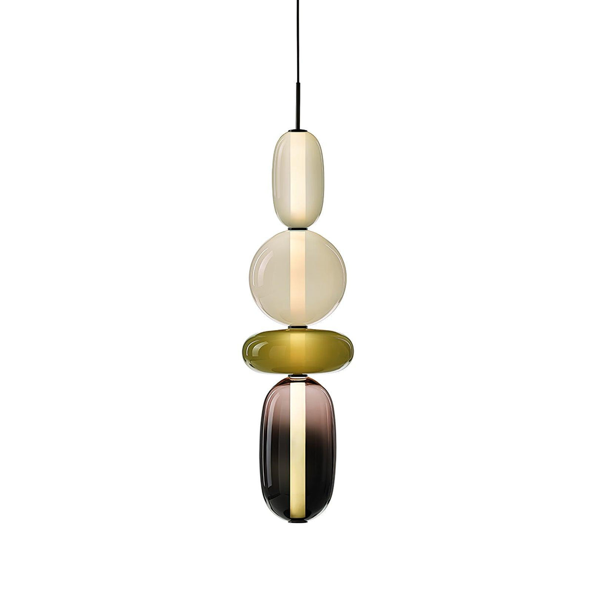 Multi-Jar LED Overhead Fixture 20 Inch Colorful Tinted Glass Drop Lights for Dining Kitchen Bedroom Modern Bohemian Accent Chandelier Adjust
