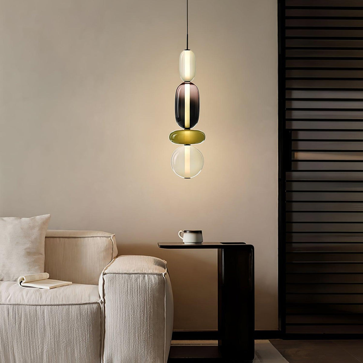 Multi-Jar LED Overhead Fixture 20 Inch Colorful Tinted Glass Drop Lights for Dining Kitchen Bedroom Modern Bohemian Accent Chandelier Adjust
