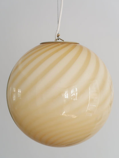 Round Glass Globe Overhead Light 12-Inch Honey Amber Ceiling Fixture for Dining Room Kitchen Counter Breakfast Nook Modern Hanging Lamp Home