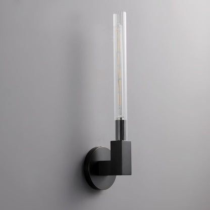 Glass Cylinder Wall Sconce with Brass or Nickel Finish – Single, Double & Linear Mount for Modern Interiors