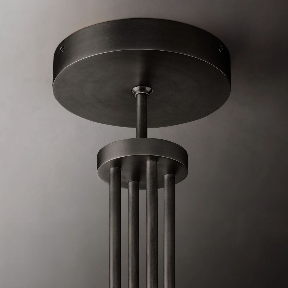 Fluted Glass Ring Chandelier 8-16 Lights Brass Nickel or Black 36-72 Inch Adjustable Height for Dining Room Foyer Living Room Large